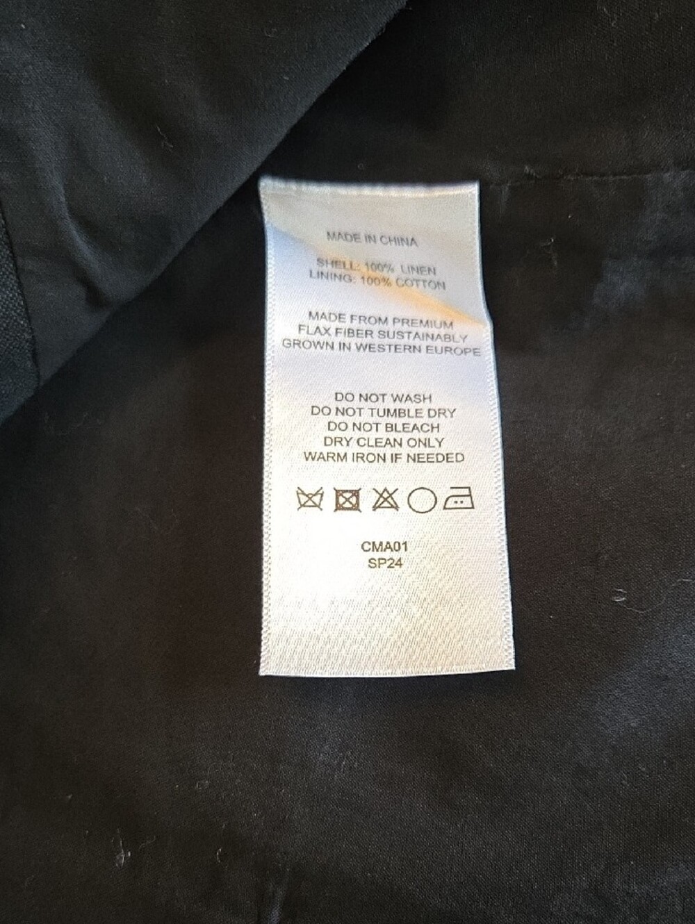 Quince Black Linen Single-Button Tailored Blazer Women M - Picture 5 of 5